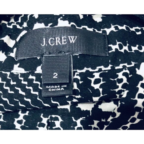 J Crew Top Womens 2 Graphic Plaid Sleeveless Button Up Tunic Black Blouse Tunic - Picture 7 of 9